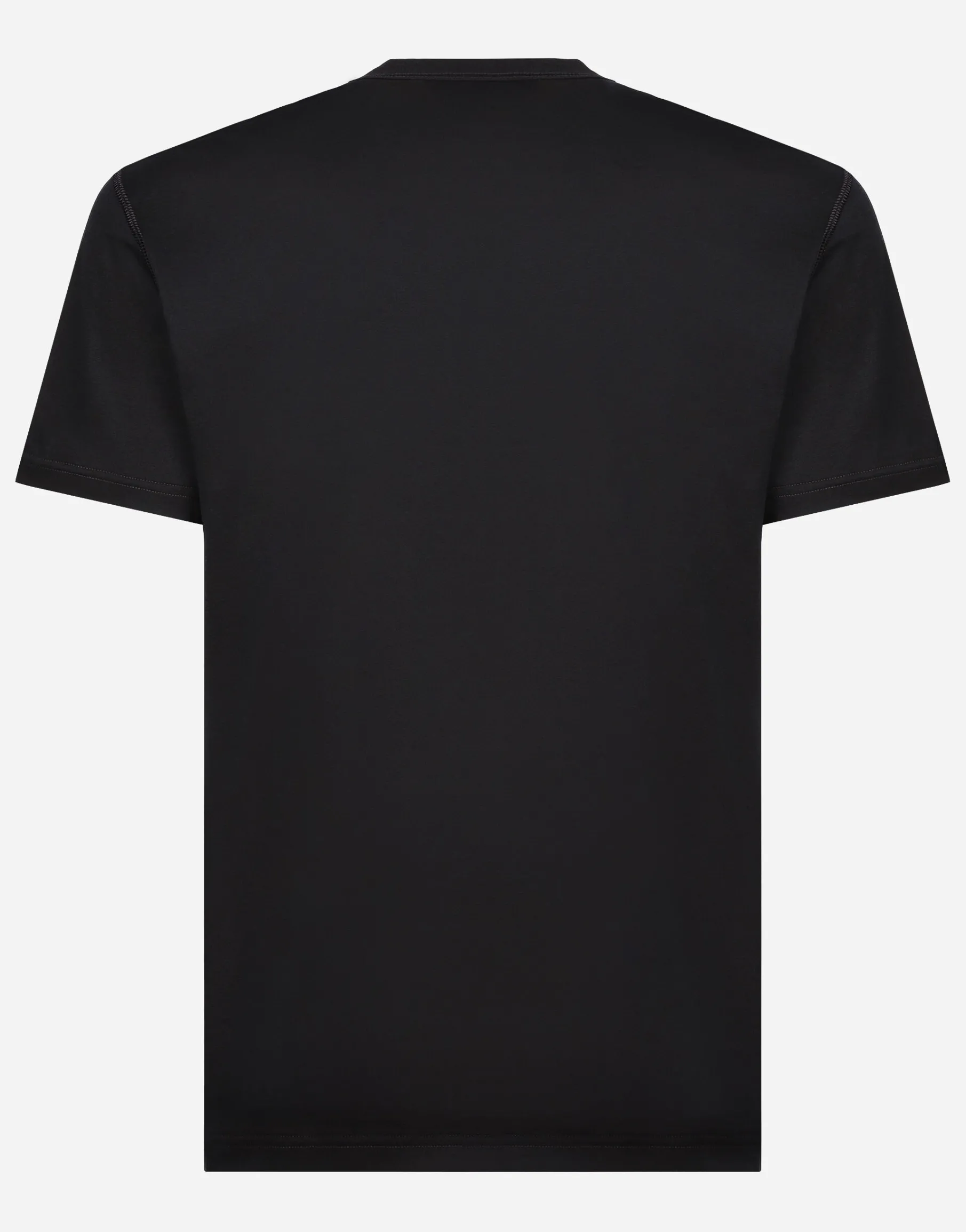 Cotton V-neck T-shirt with branded tag