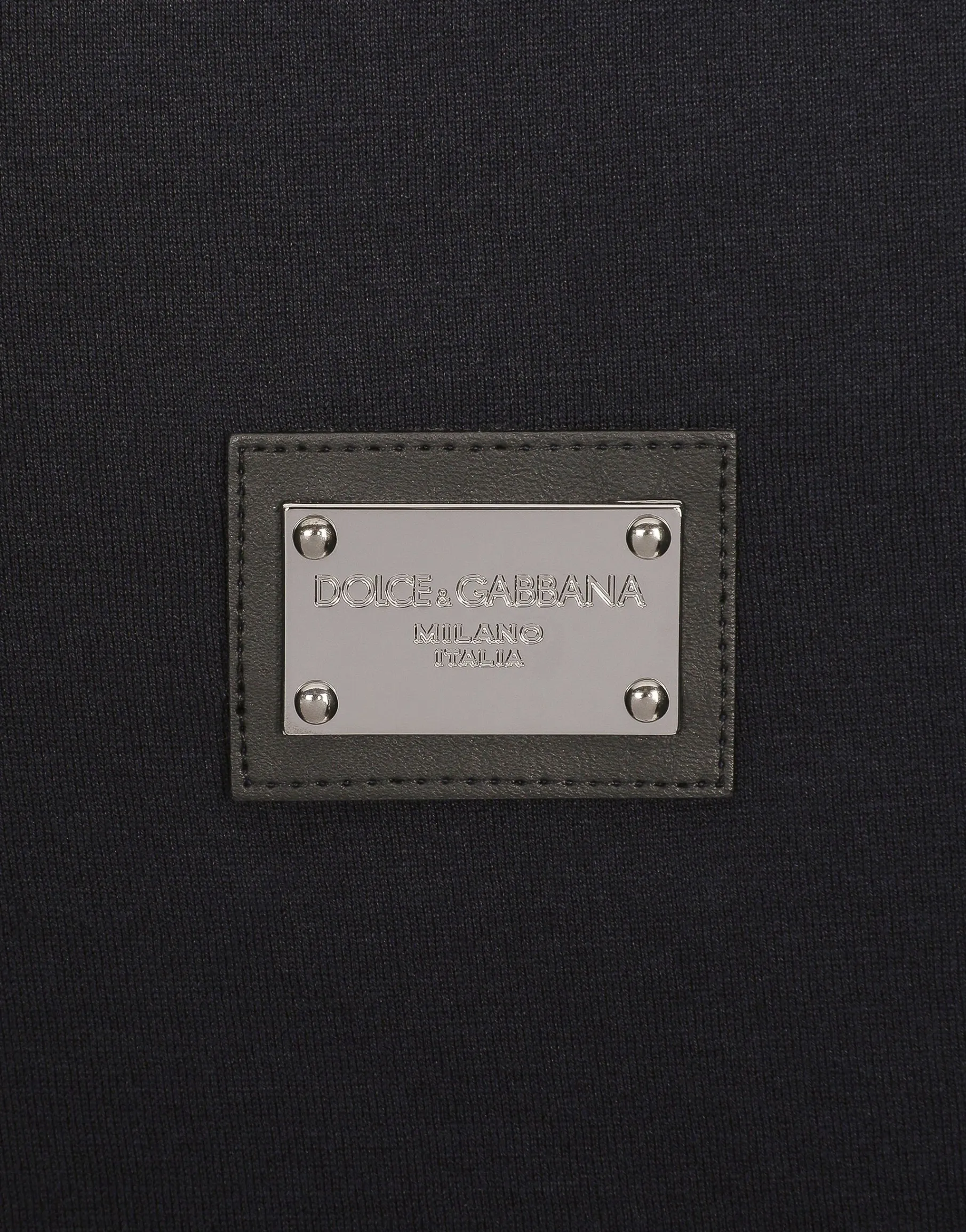 Cotton V-neck T-shirt with branded tag