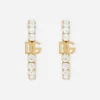 Creolla earrings with DG logo and rhinestones