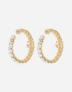 Creolla earrings with DG logo and rhinestones