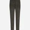Crepe de chine jogging pants with DG logo print