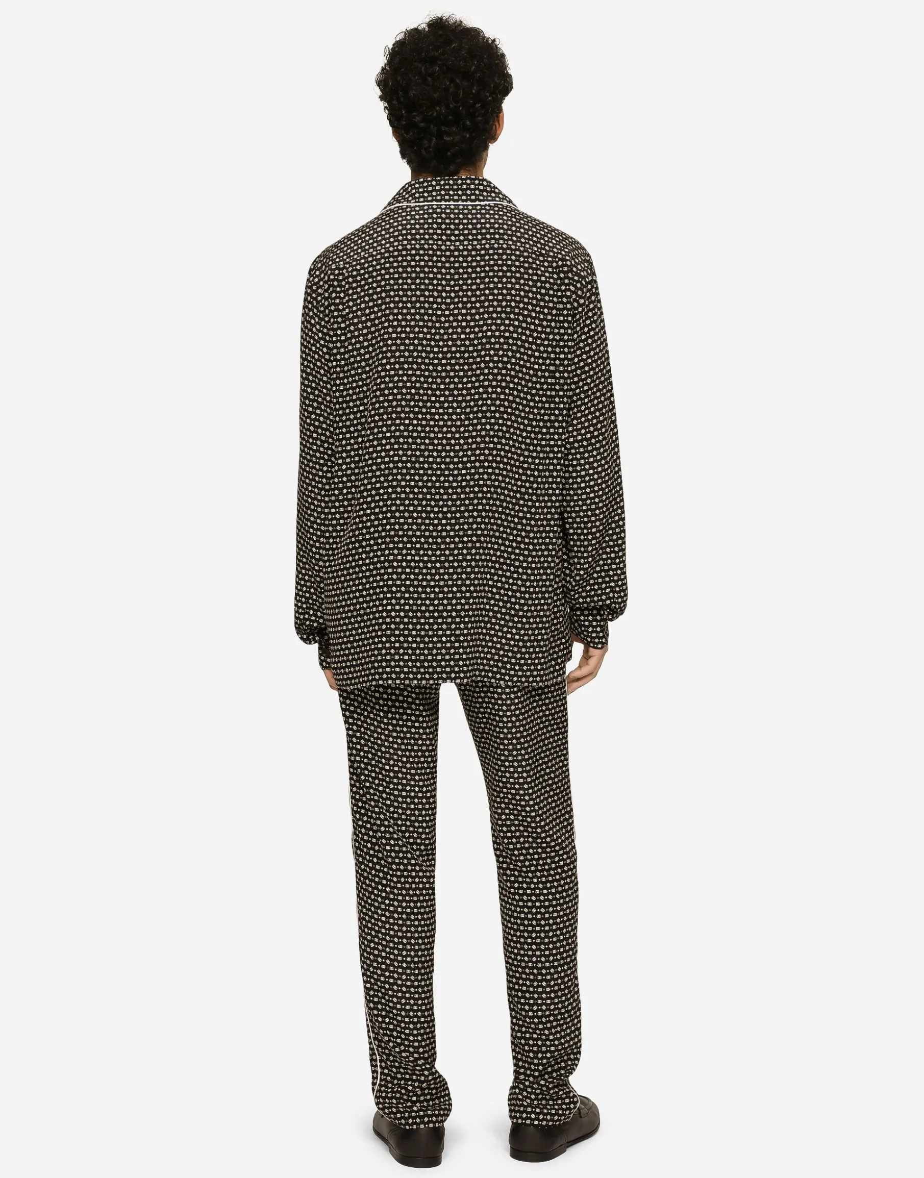 Crepe de chine shirt with DG logo print