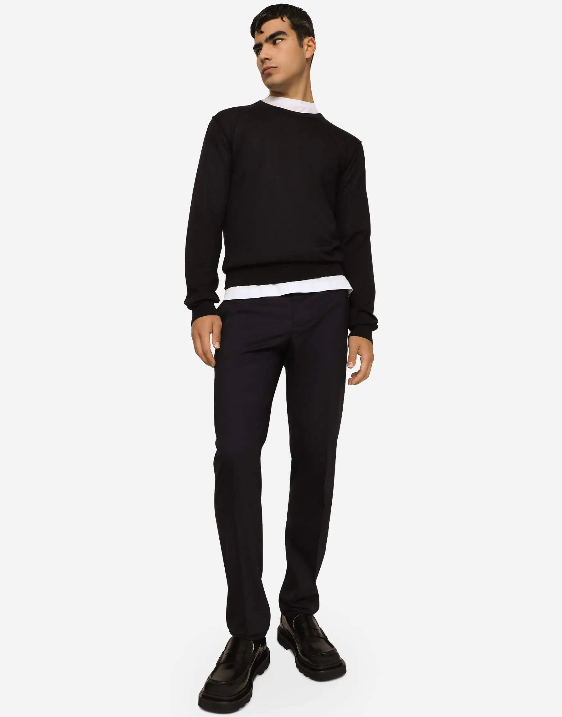 Crewneck sweater in cashmere