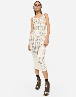 Crochet slip dress