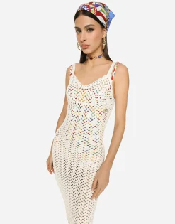 Crochet slip dress