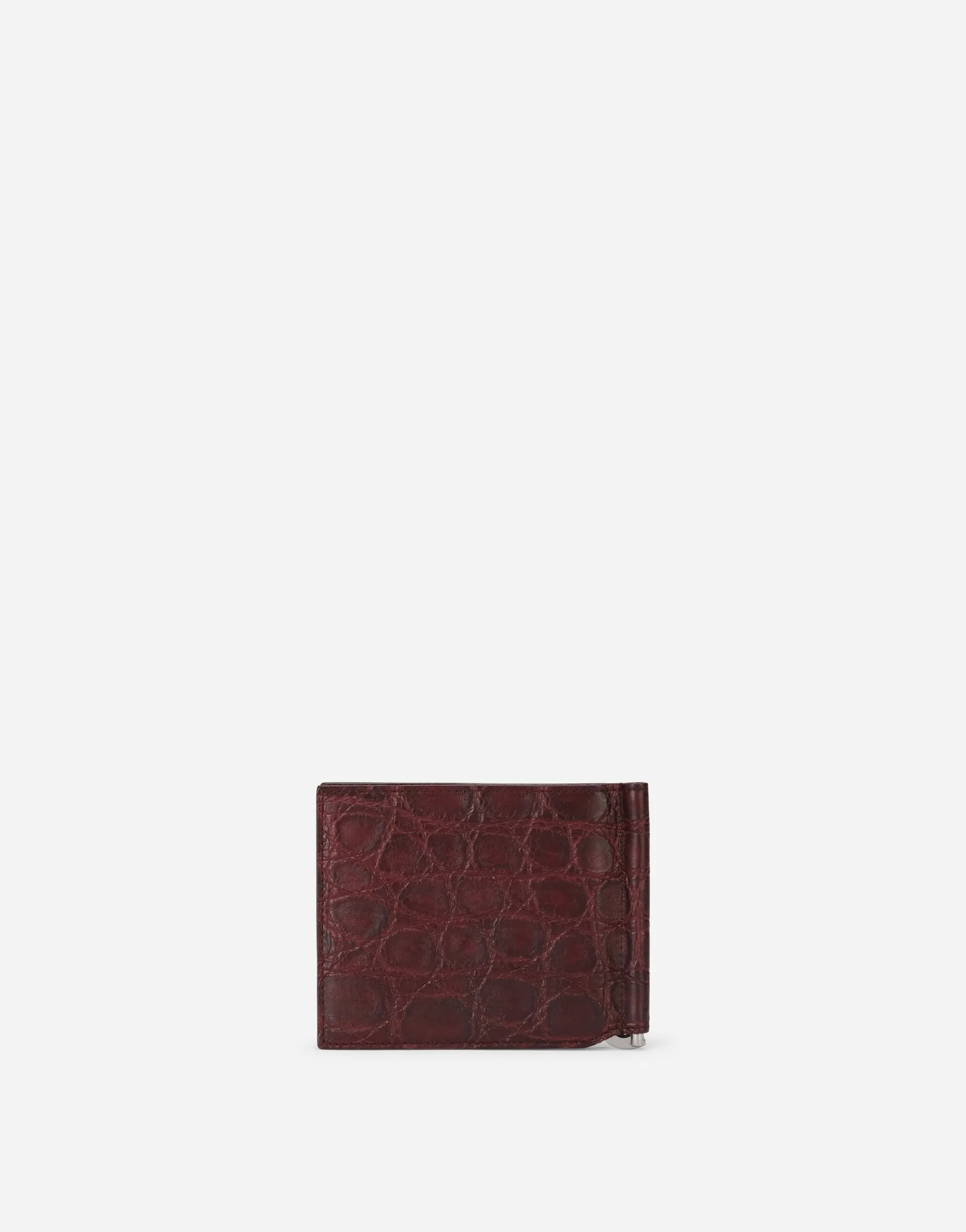 Crocodile bifold wallet with moneyclip and branded tag