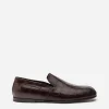 Crocodile nappa slip-on shoes