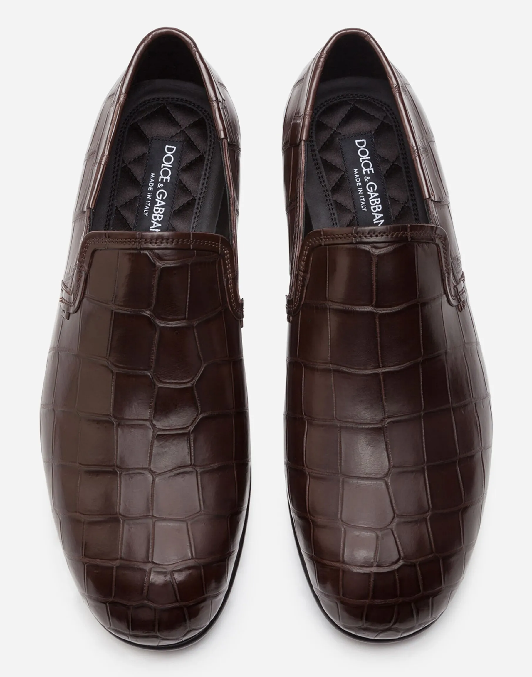 Crocodile nappa slip-on shoes