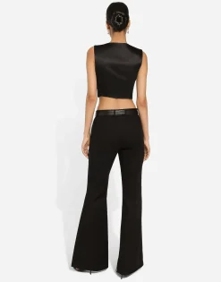 Cropped cady waistcoat with corset details
