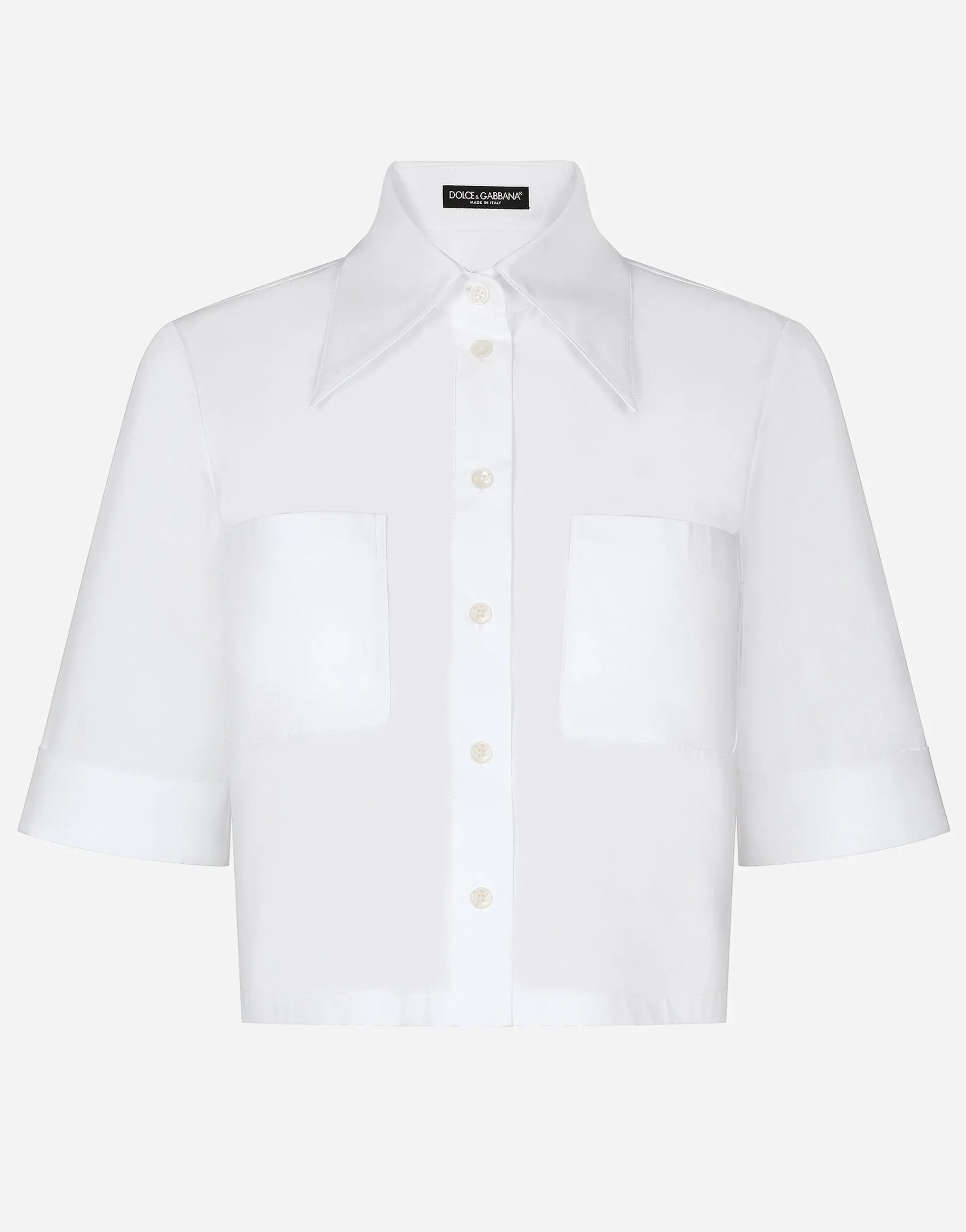 Cropped cotton shirt