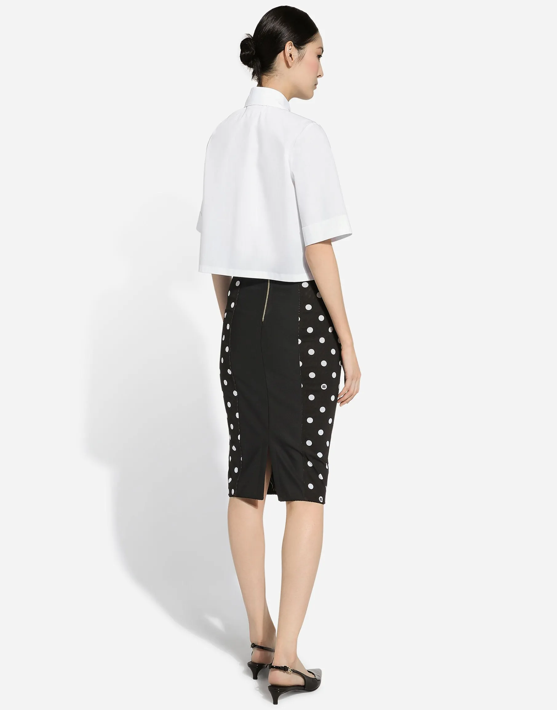Cropped cotton shirt