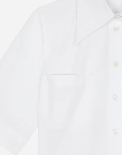 Cropped cotton shirt