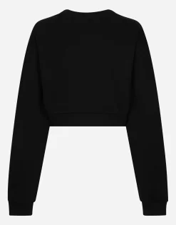Cropped jersey sweatshirt with DG logo patch