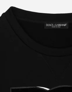 Cropped jersey sweatshirt with DG logo patch