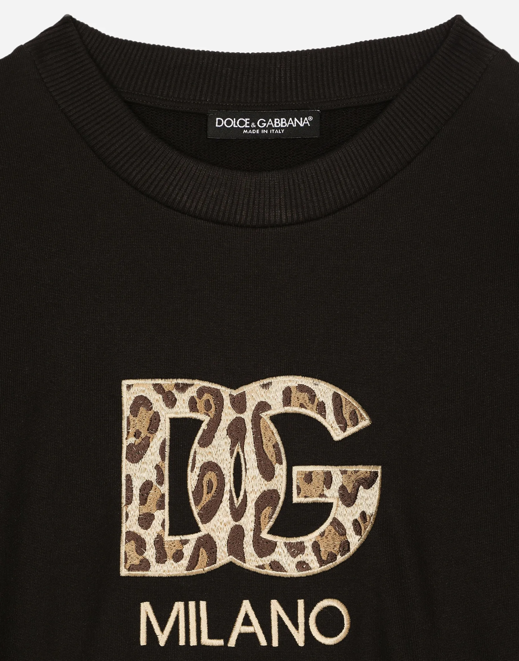 Cropped jersey sweatshirt with embroidered DG patch