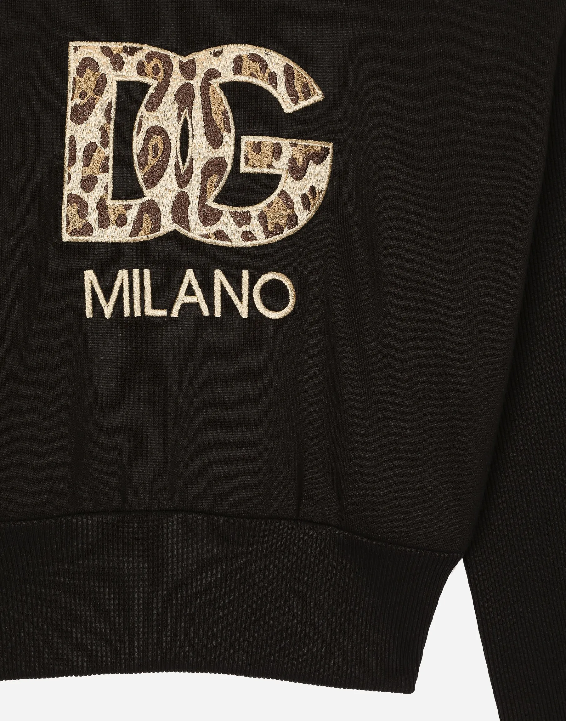 Cropped jersey sweatshirt with embroidered DG patch