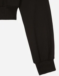 Cropped jersey sweatshirt with embroidered DG patch