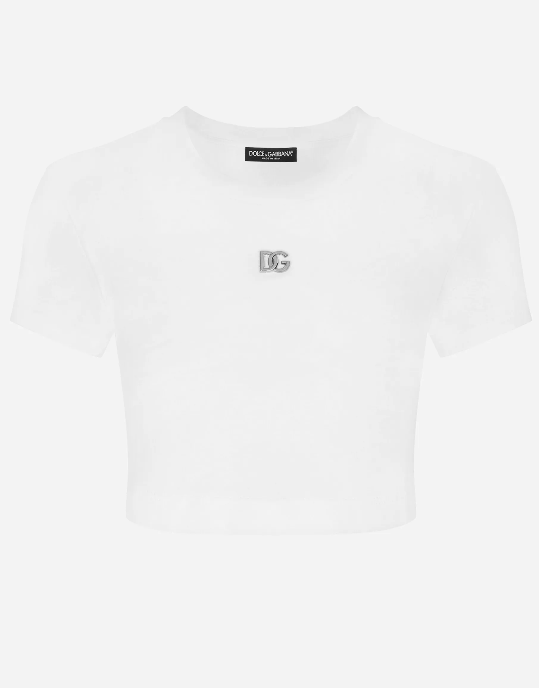 Cropped jersey T-shirt with DG logo