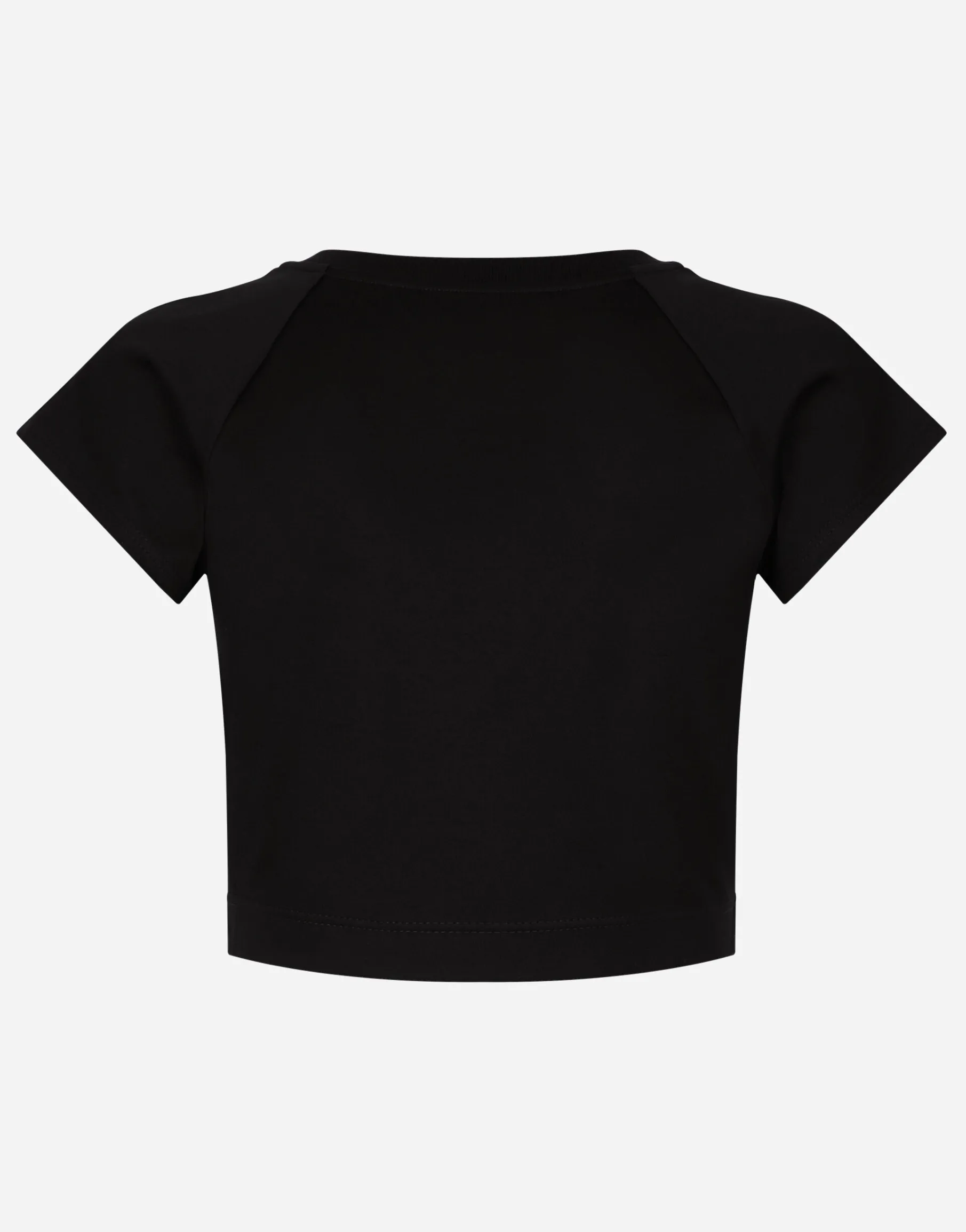 Cropped jersey T-shirt with Dolce&Gabbana tag