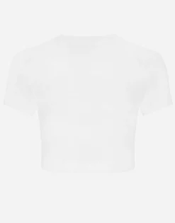 Cropped jersey T-shirt with DG logo