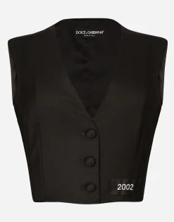 Cropped woolen gilet