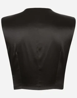 Cropped woolen gilet