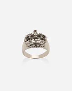 Crown white gold crown ring