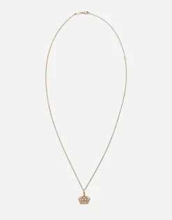 Crown white gold pendant