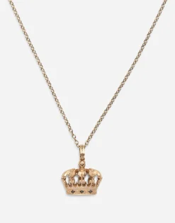 Crown white gold pendant