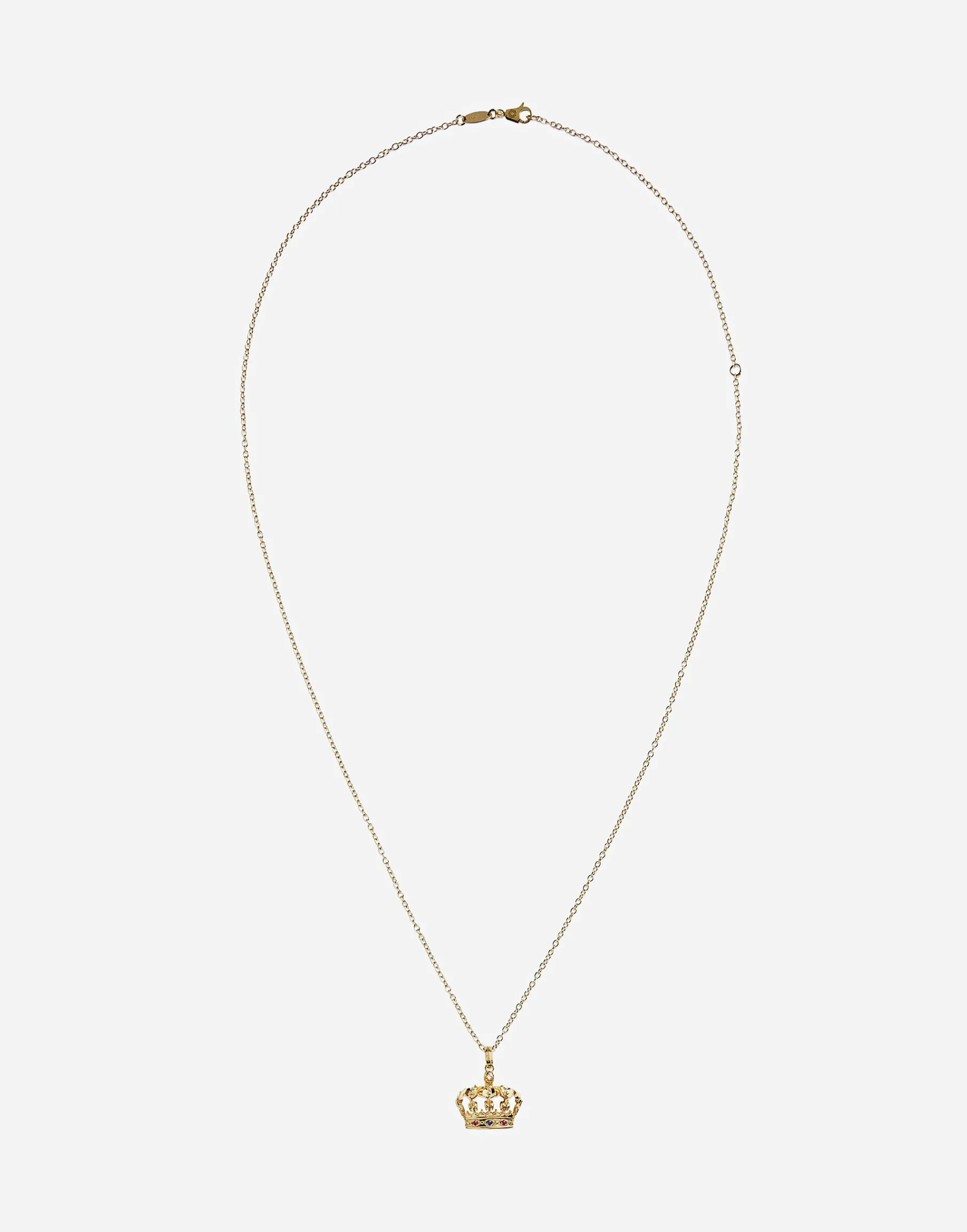 Crown yellow gold pendant