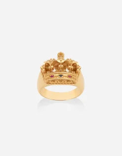 Crown yellow gold ring