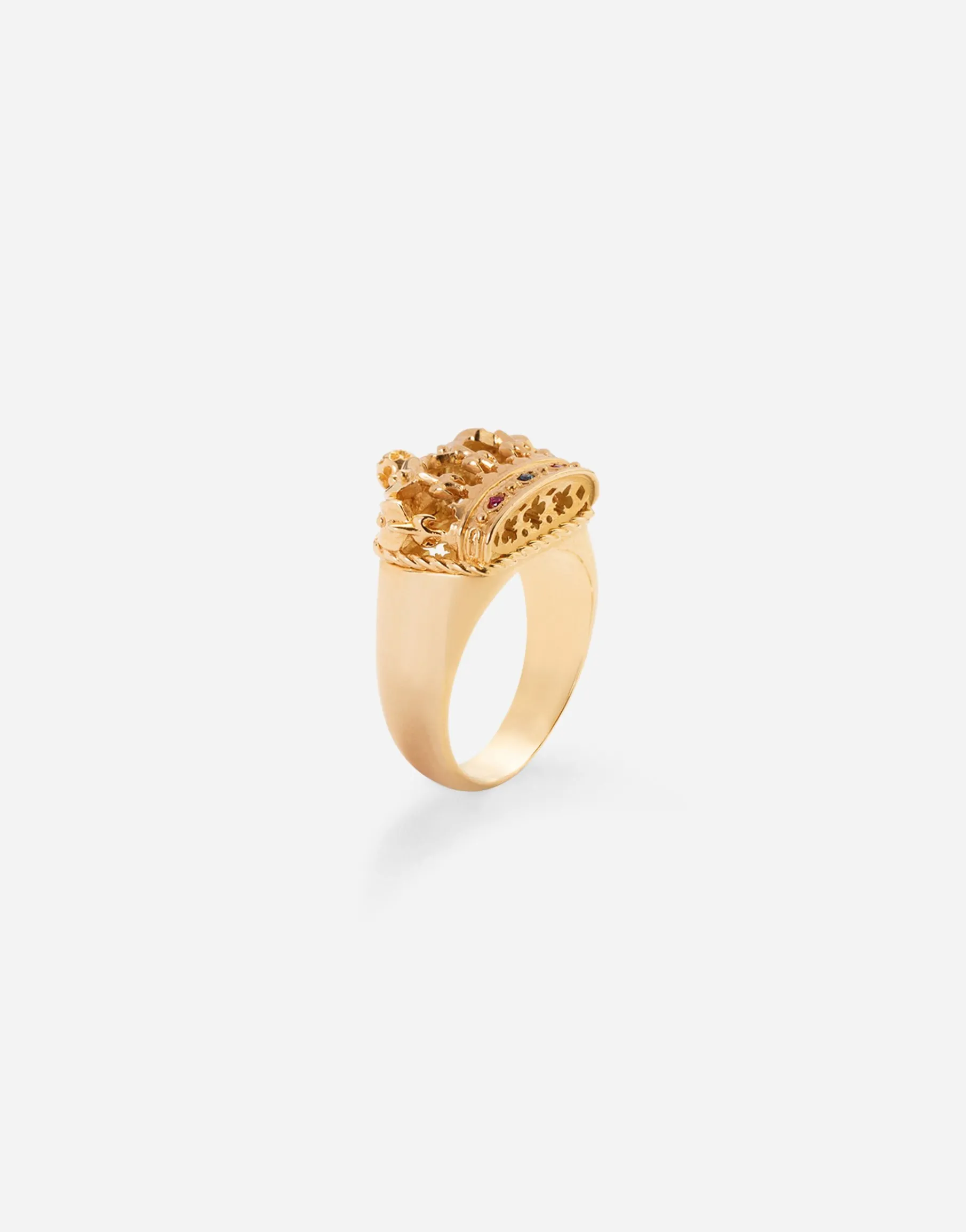Crown yellow gold ring