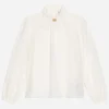Crêpe de chine blouse with DG logo