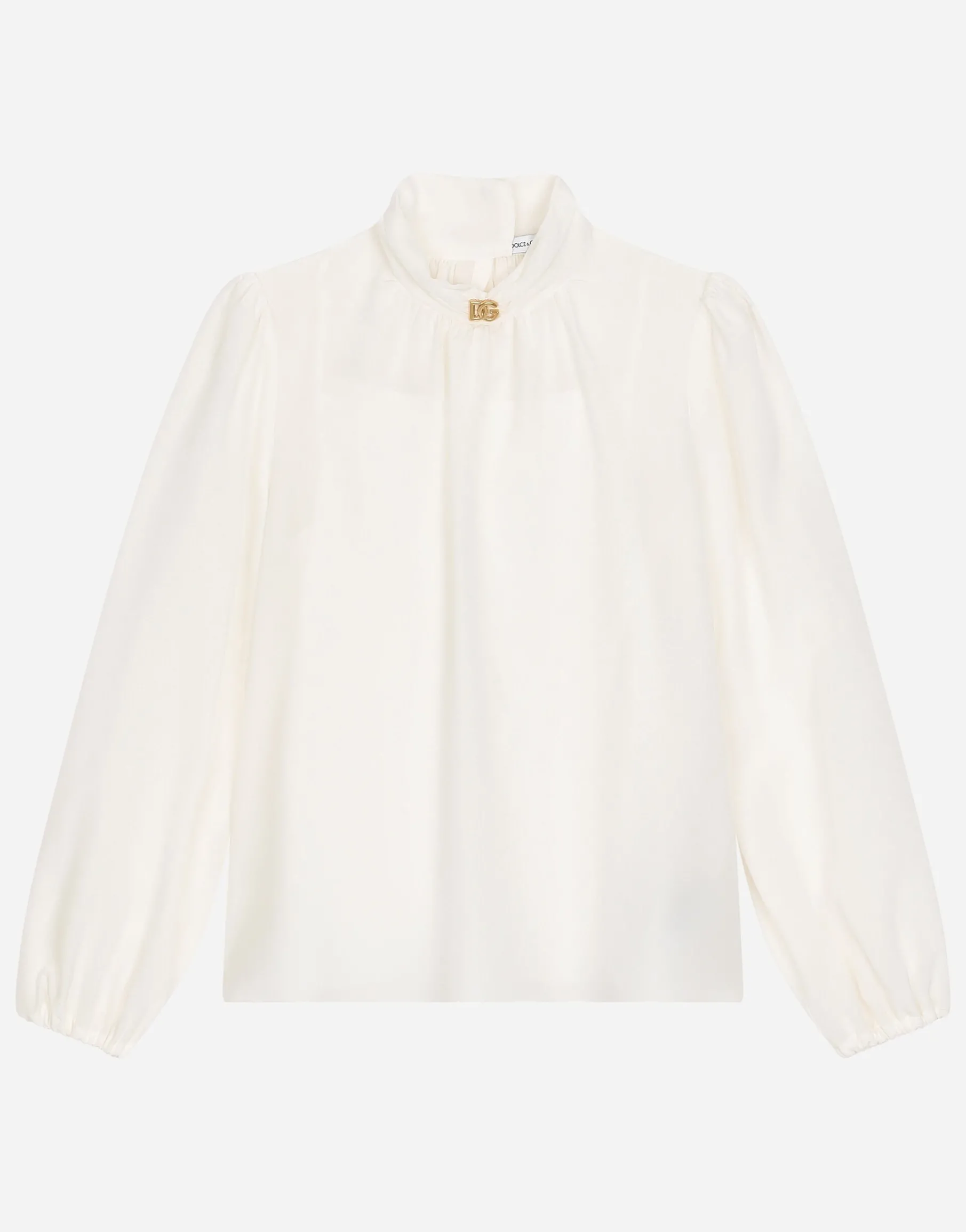 Crêpe de chine blouse with DG logo