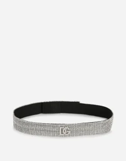 Crystal mesh belt with DG logo