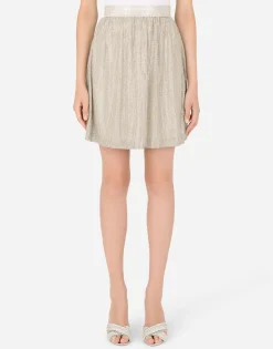 Crystal mesh midi skirt