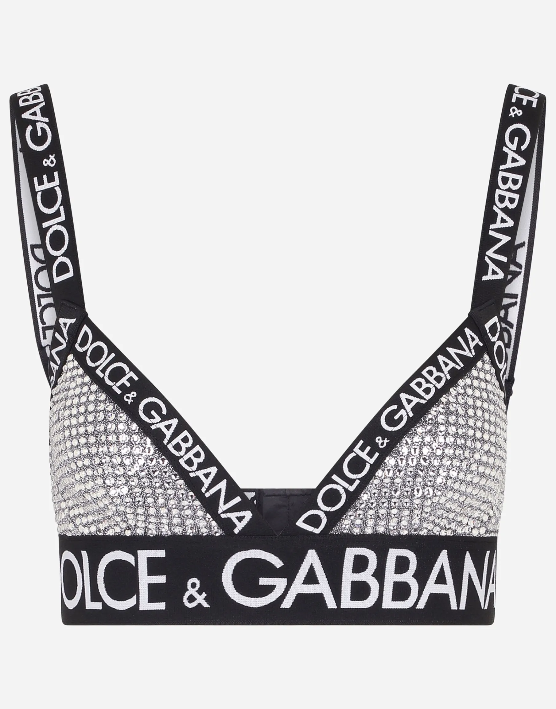 Crystal mesh triangle bra