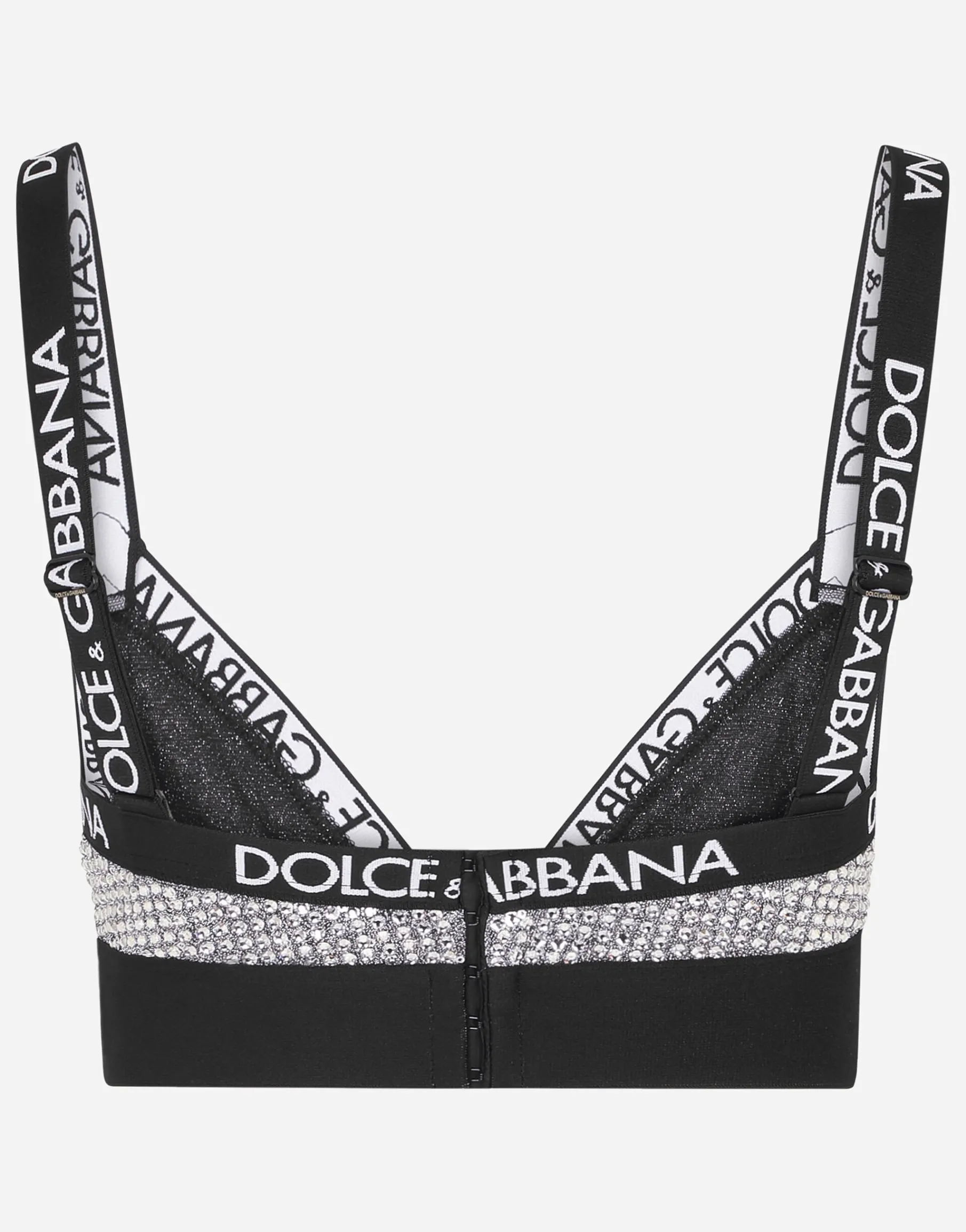 Crystal mesh triangle bra