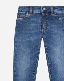 Dark blue slim-fit stretch jeans