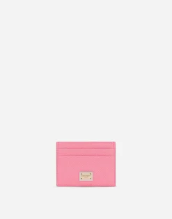 Dauphine calfskin card holder with branded tag
