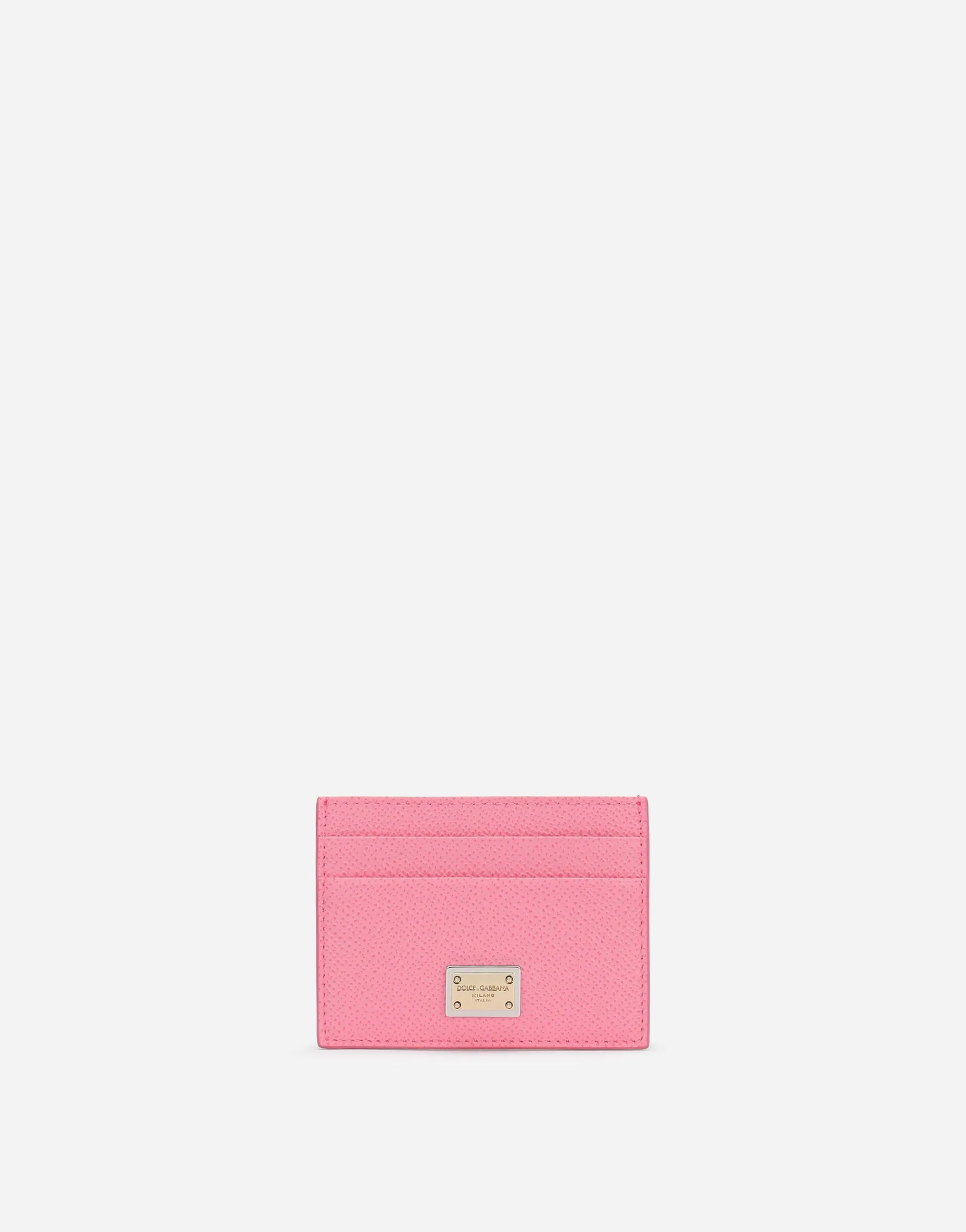 Dauphine calfskin card holder with branded tag