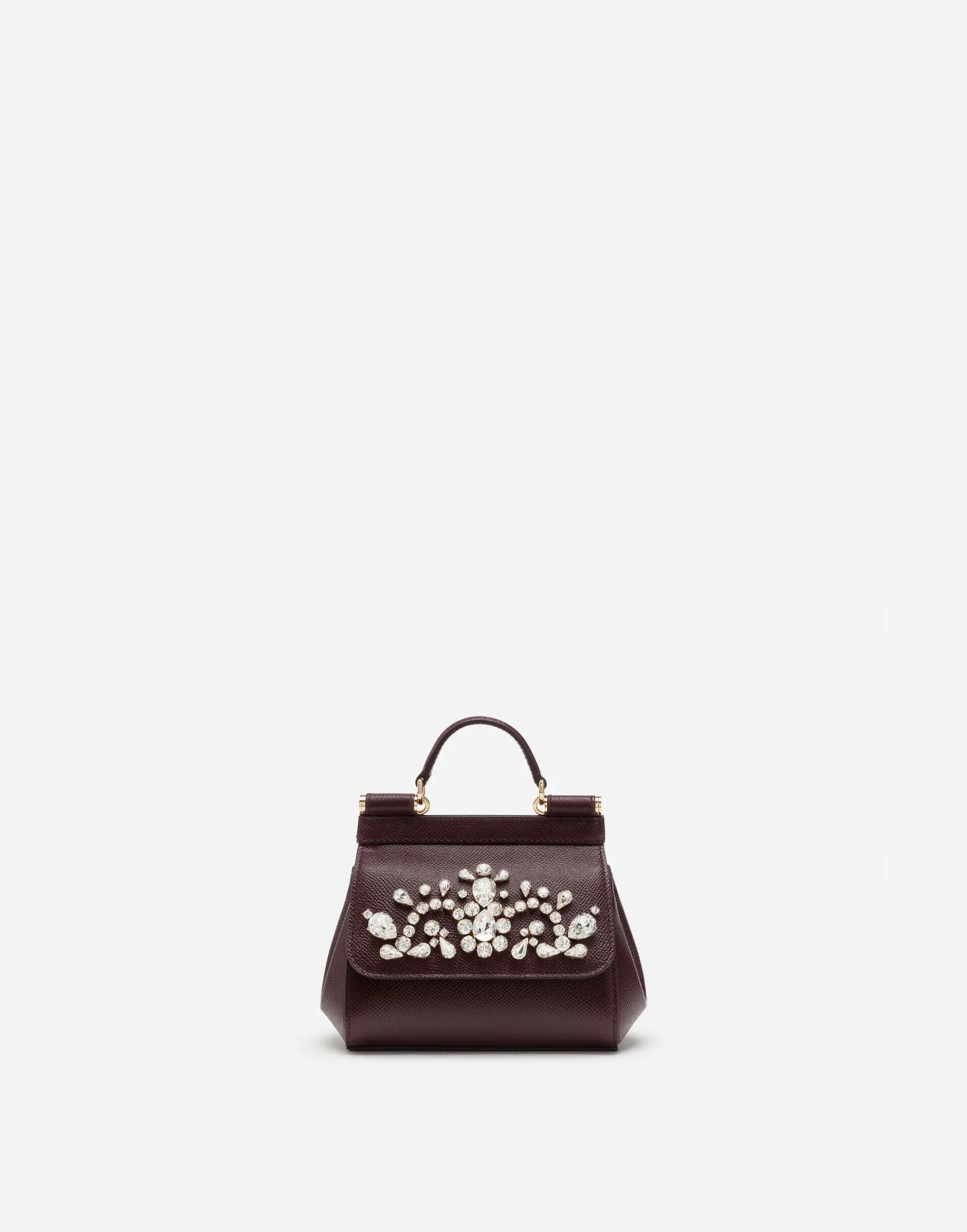 Dauphine calfskin Sicily mini bag with rhinestone embellishement