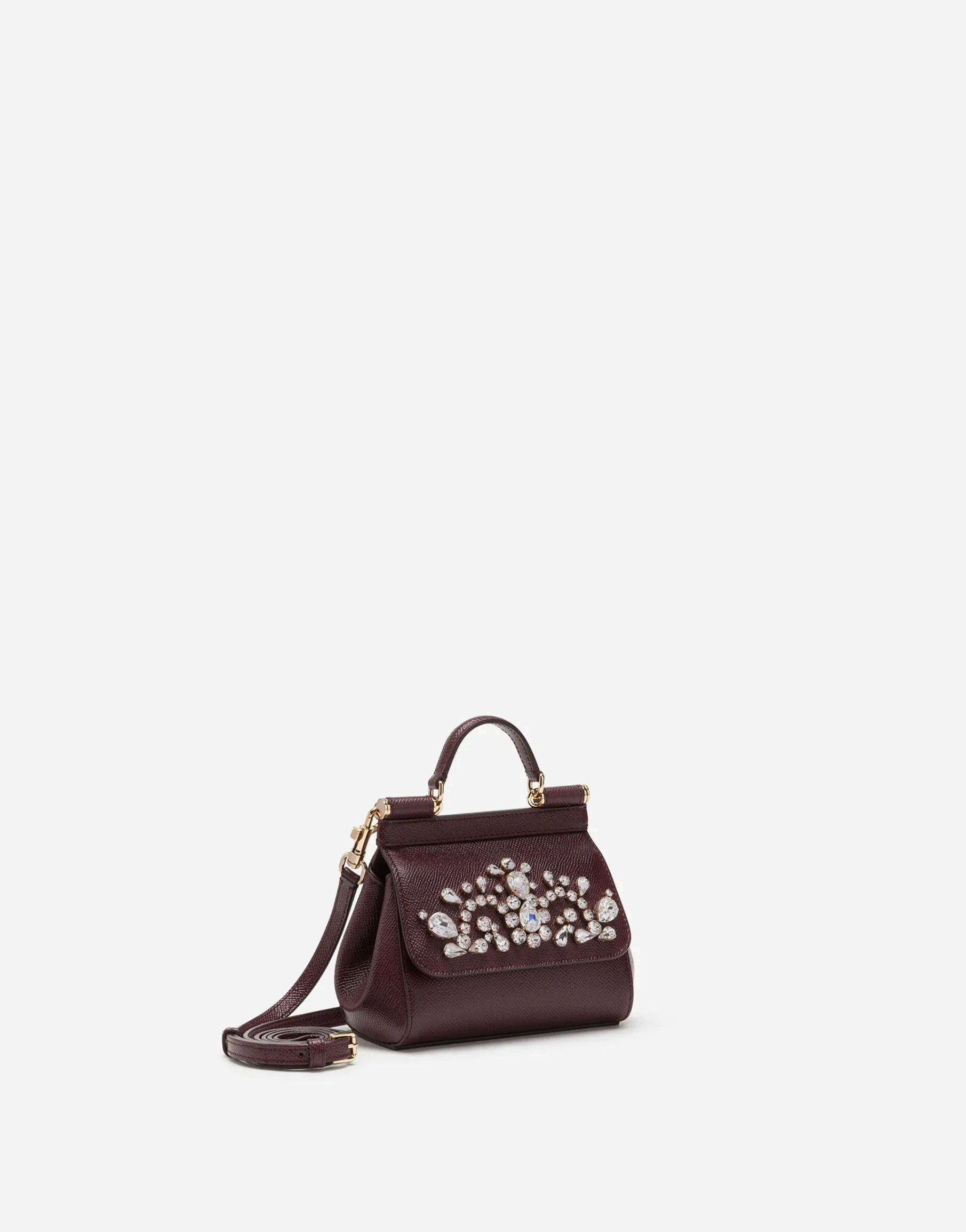 Dauphine calfskin Sicily mini bag with rhinestone embellishement