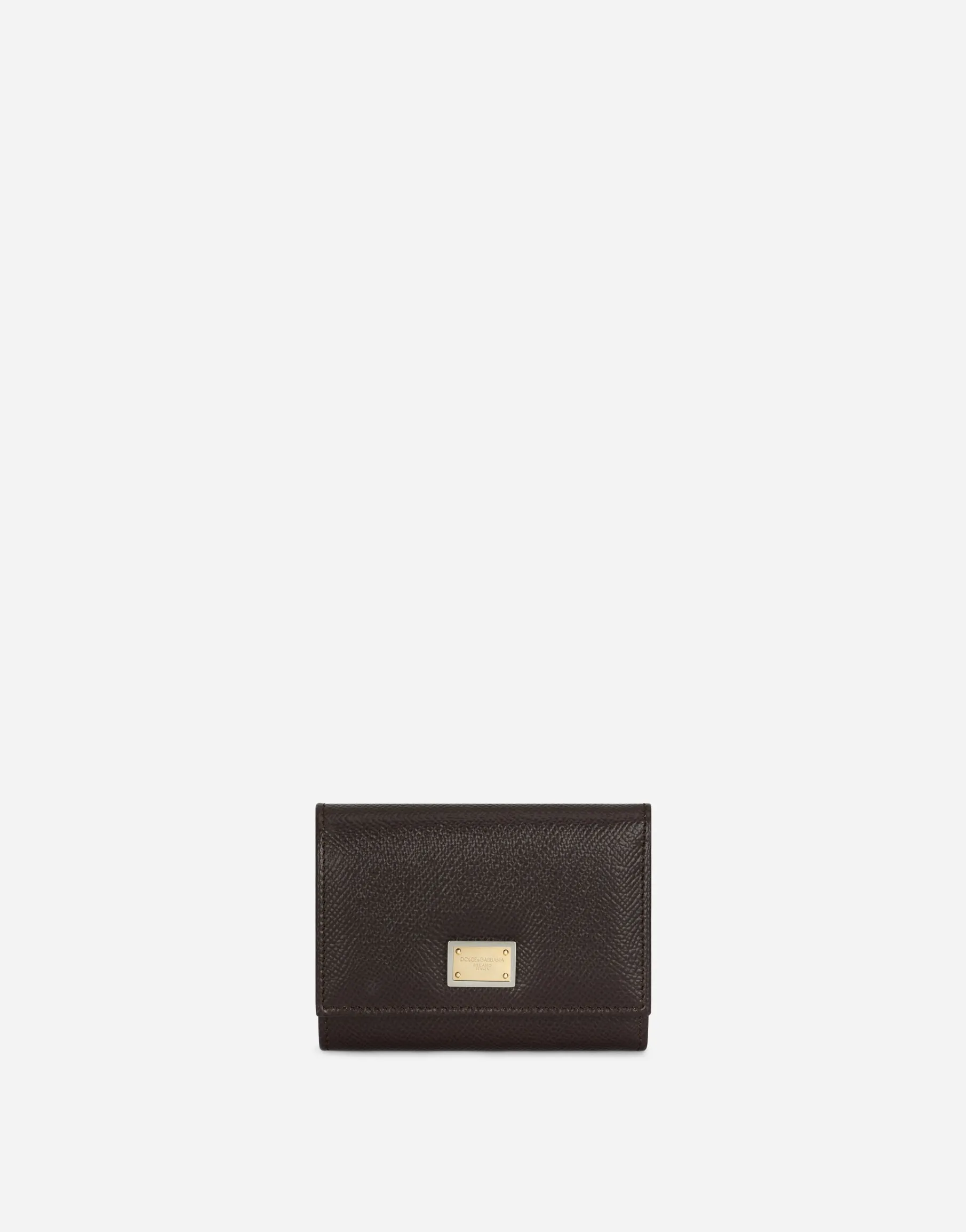 Dauphine calfskin wallet with branded tag