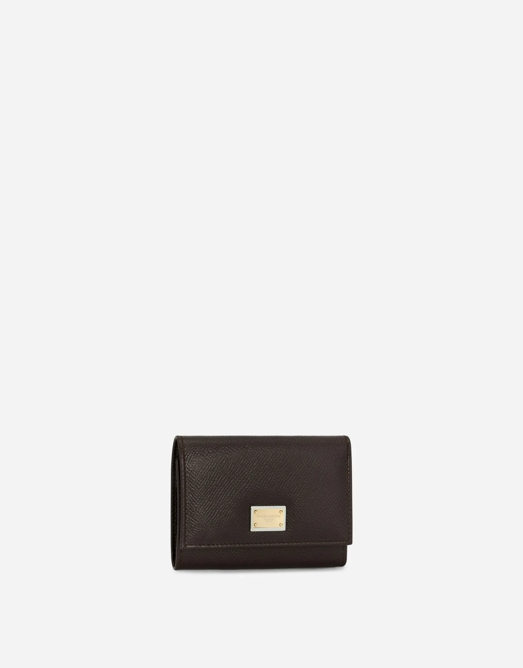 Dauphine calfskin wallet with branded tag