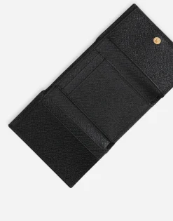 Dauphine calfskin wallet with branded tag