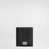 Dauphine-print calfskin bifold card holder