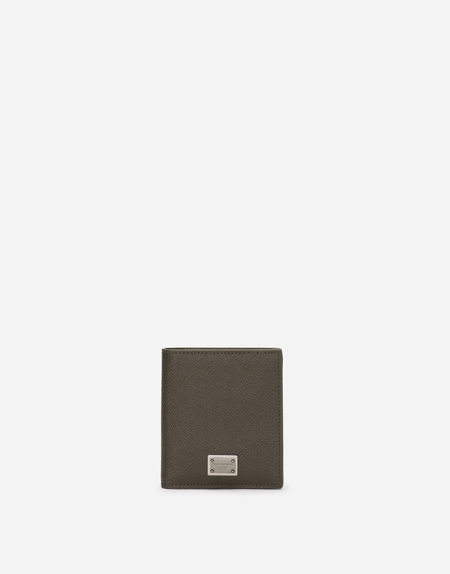 Dauphine-print calfskin bifold card holder