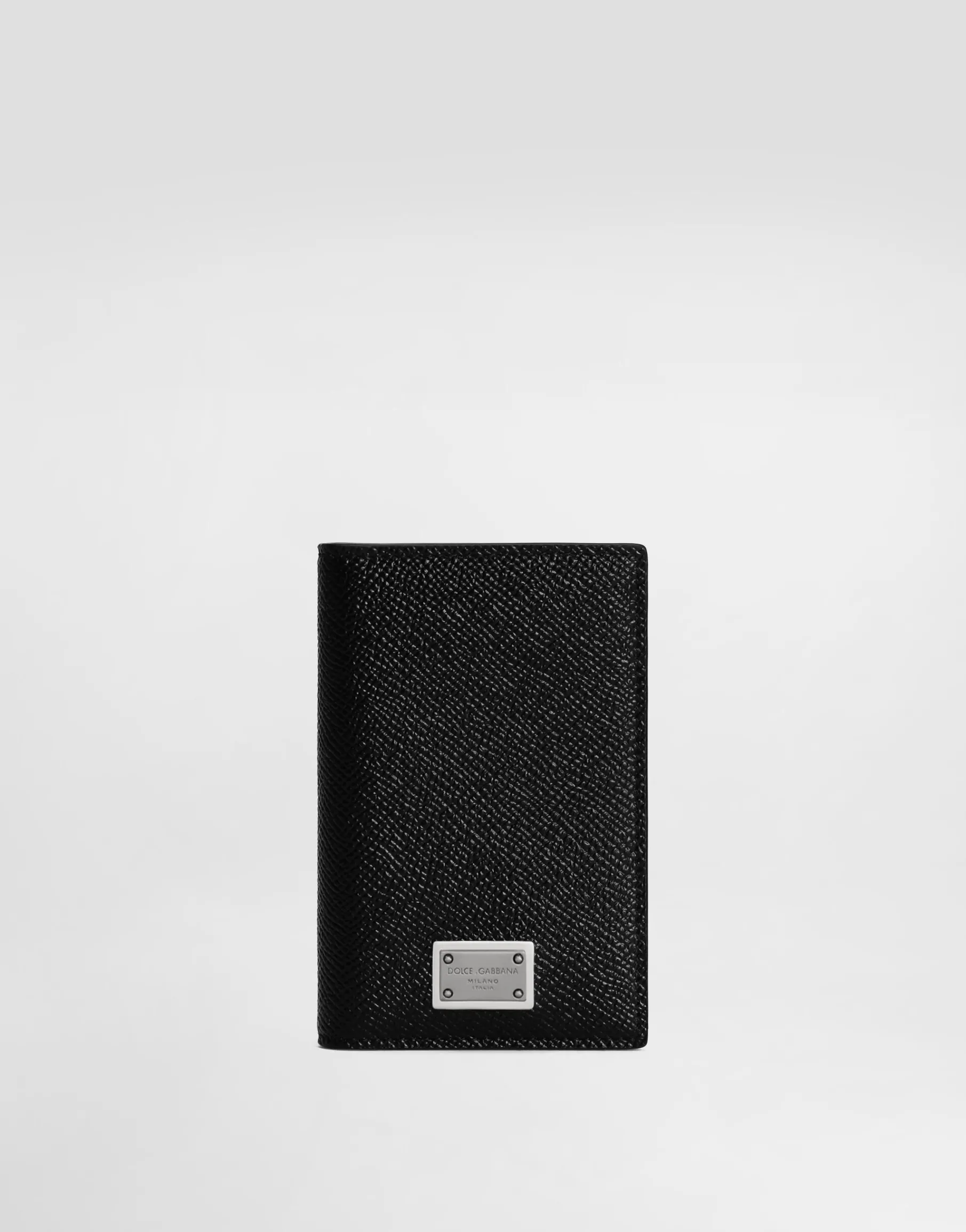 Dauphine-print calfskin bifold card holder