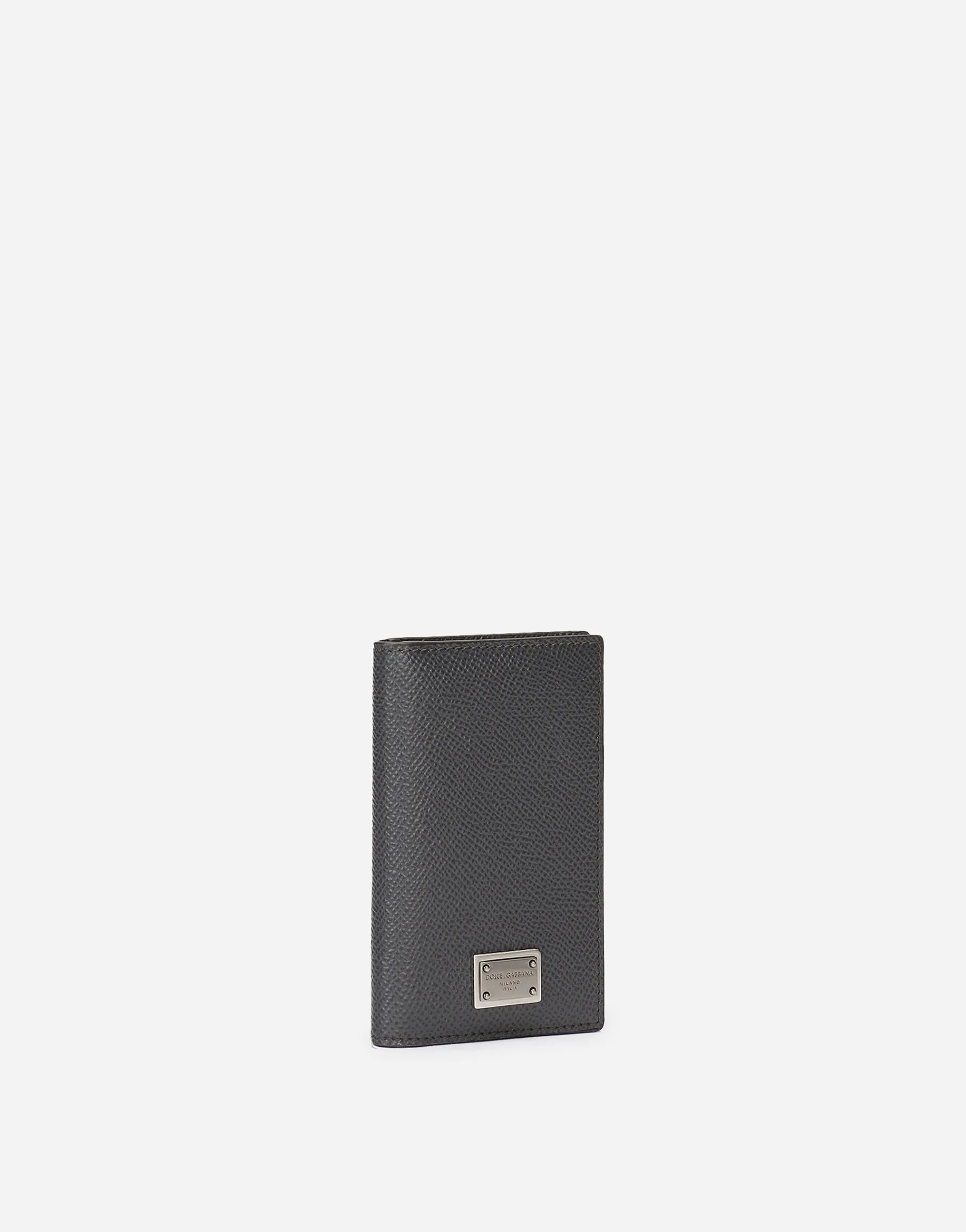 Dauphine-print calfskin bifold card holder
